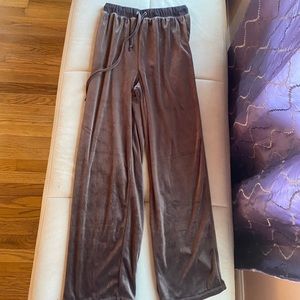 Brown velour sweatpants